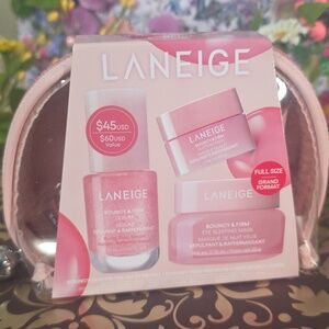 LANEIGE Pink Bouncy & Firm Skincare Set 25% off from reg.$45